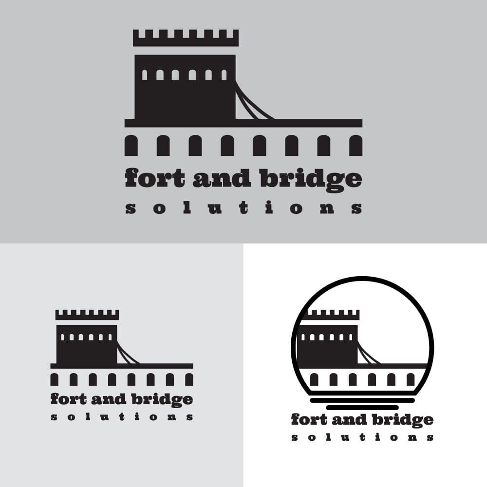 second iteration of fort and bridge logo after feedback (sketch 2)