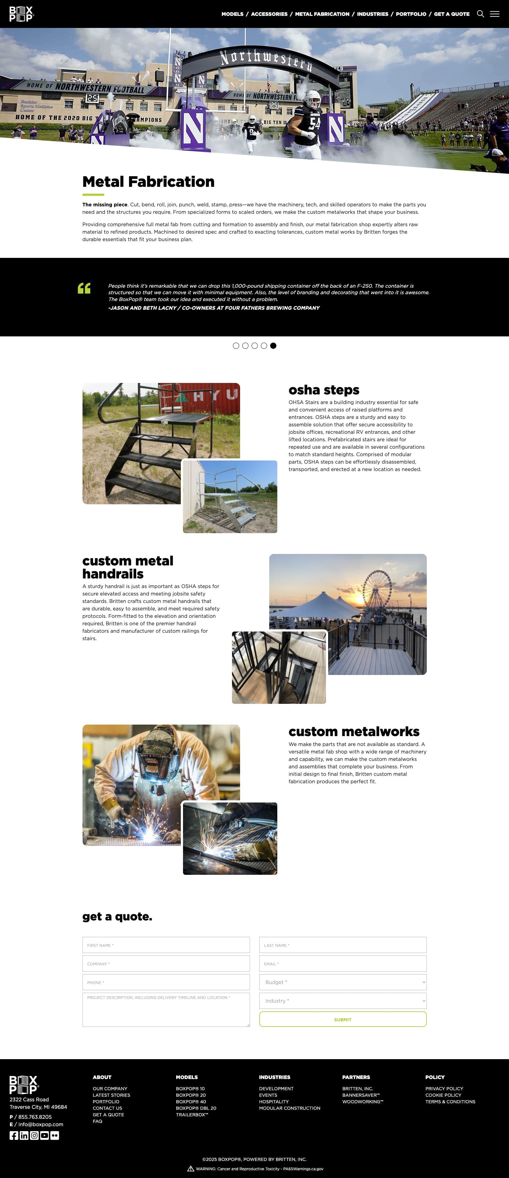 boxpop page for metal fabrication