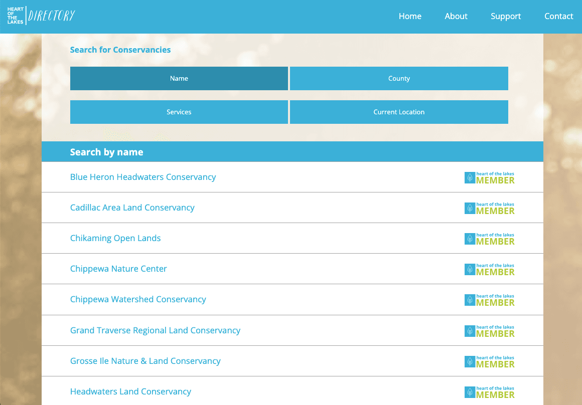 screen shot of directory.heartofthelakes.org