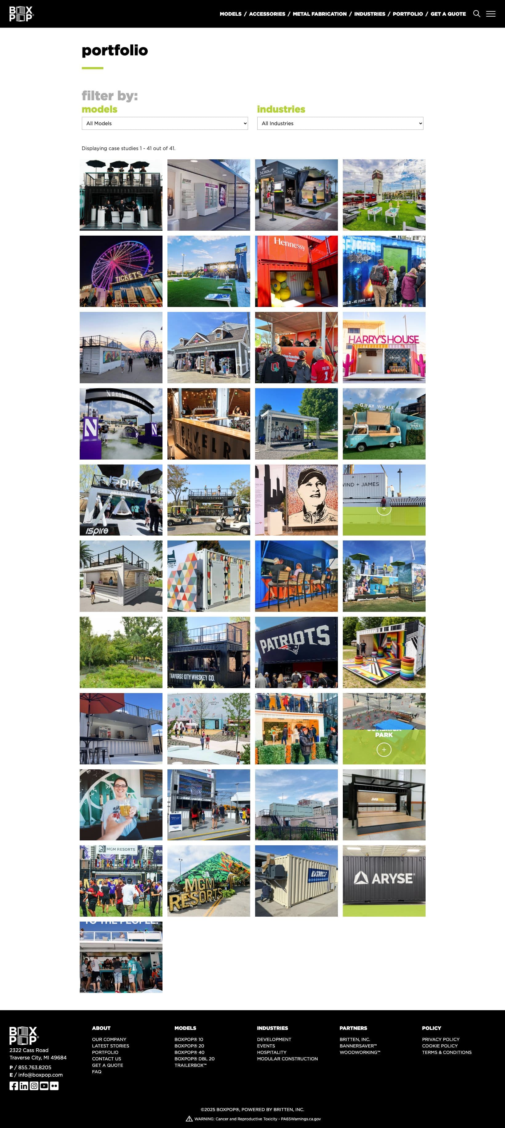 boxpop portfolio thumbnail grid