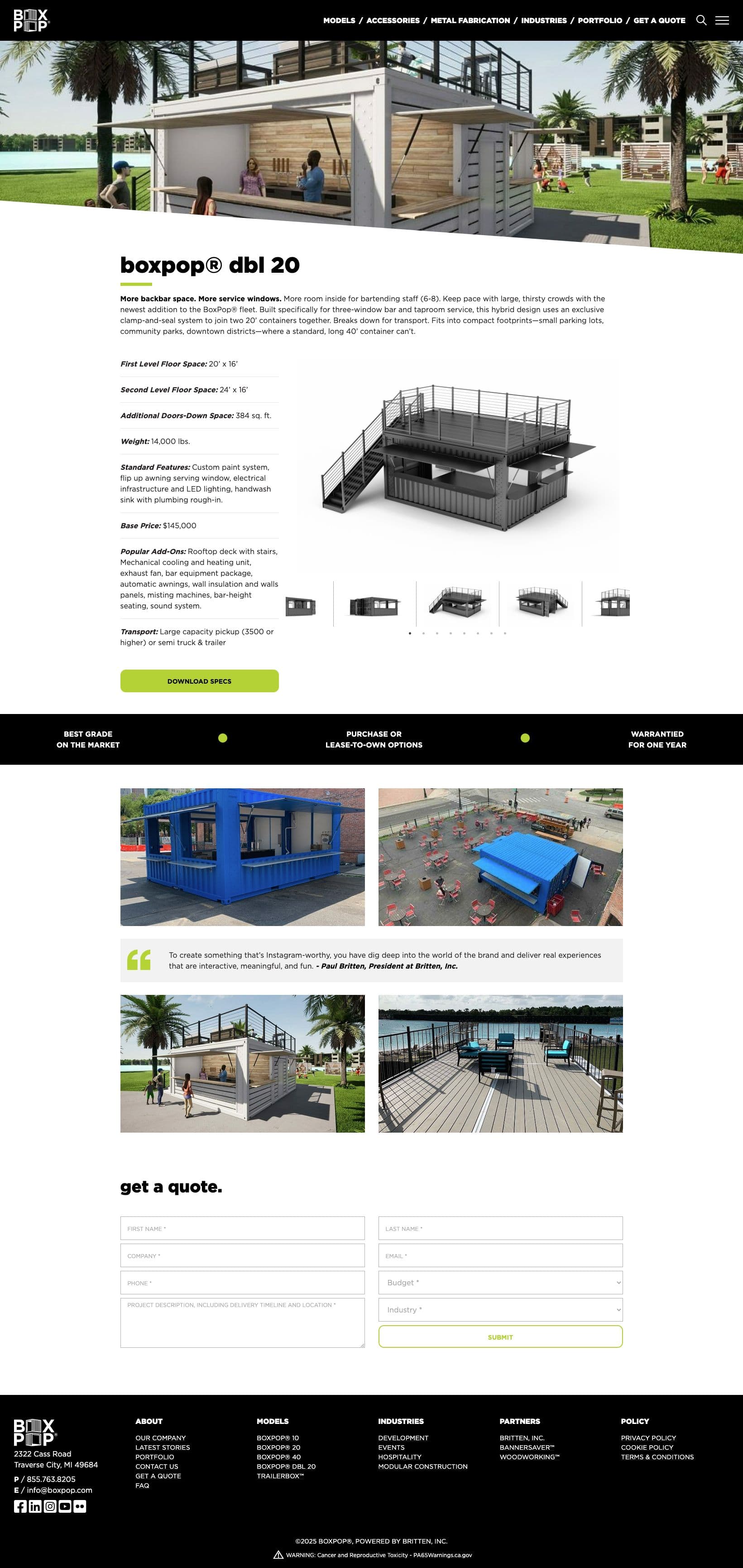 boxpop product display page